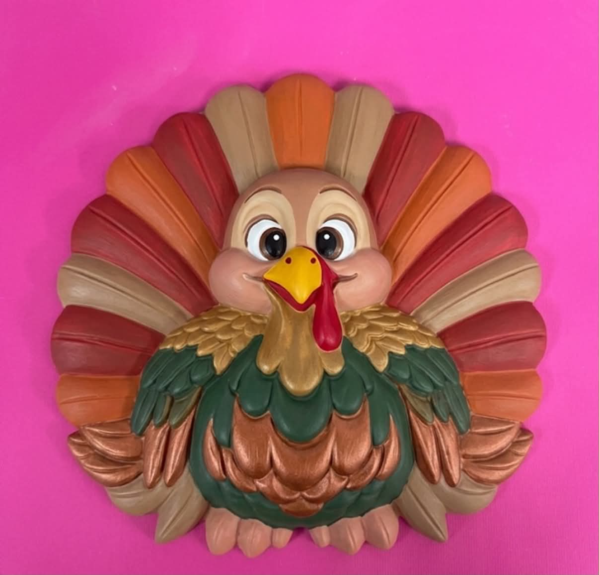 LARGE TURKEY PLAQUE WITH PAINTABLE EASEL KIT