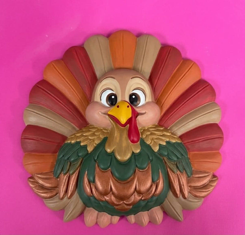 LARGE TURKEY PLAQUE WITH PAINTABLE EASEL KIT